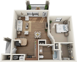 The Wakefield - One Bedroom / One Bath - 765 Sq. Ft.*